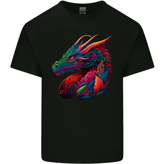 A Colourful Dragon Fantasy Mens Cotton T-Shirt Tee Top Unisex T-shirt, Sweatshirt, Hoodie, Long Sleeve Tee - T-Shirt, Sweatshirt, Hoodie
