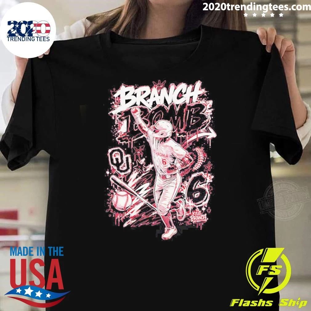 Oklahoma Baseball Kyle Branch Running Pose Shirt Unisex T-shirt, Sweatshirt, Hoodie, Long Sleeve Tee - T-Shirt, Sweatshirt, Hoodie