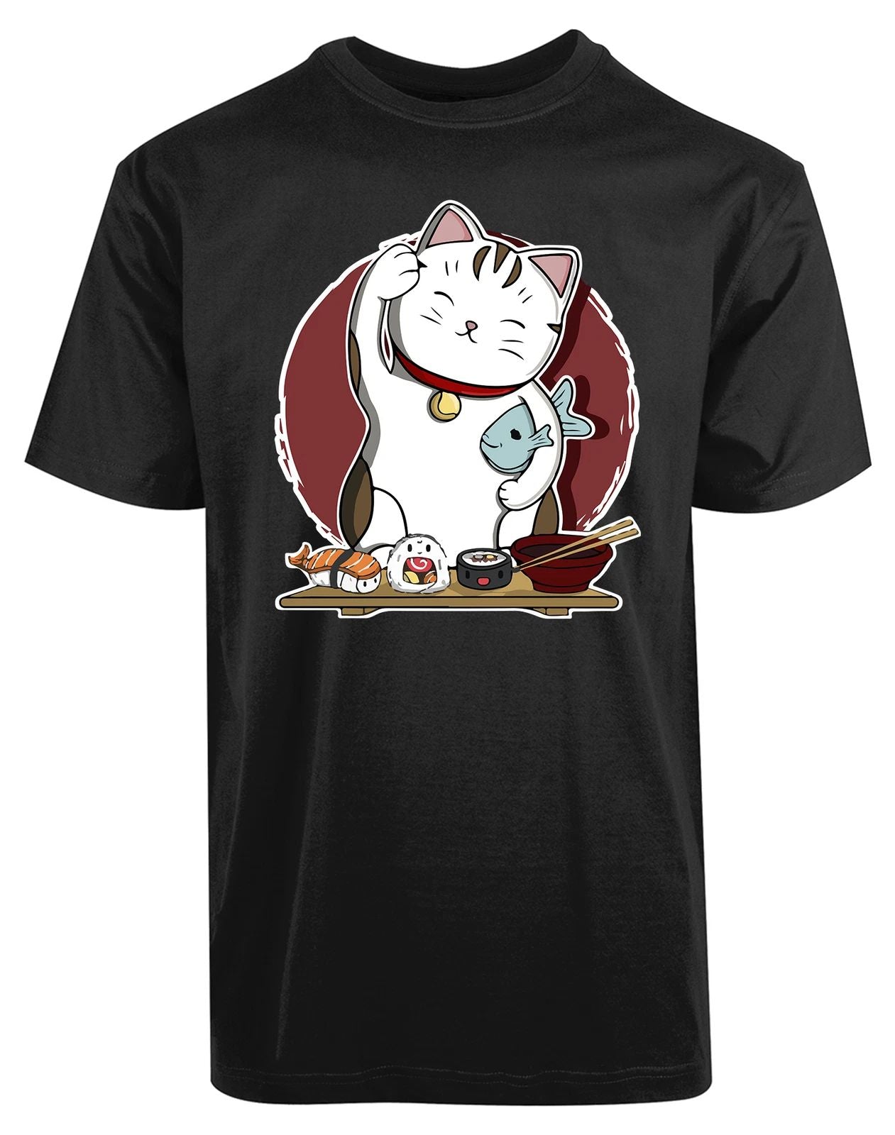 Lucky Cat Sushi New Women's Shirt Cuteness Amazing Coolest Animal Lovers Top Tee Unisex T-shirt, Sweatshirt, Hoodie, Long Sleeve Tee - T-Shirt, Sweatshirt, Hoodie