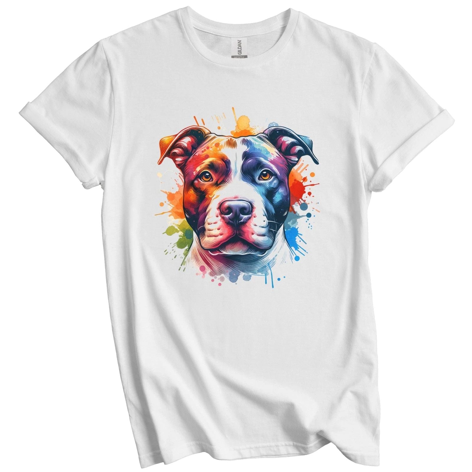 Pit Bull Rainbow Watercolor Portrait Dog Lover T-Shirt - Pit Bull Terrier Gift Unisex T-shirt, Sweatshirt, Hoodie, Long Sleeve Tee - T-Shirt, Sweatshirt, Hoodie
