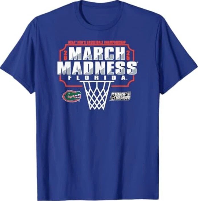 Florida Gators March Madness 2025 Basketball Blue T-Shirt Unisex T-shirt, Sweatshirt, Hoodie, Long Sleeve Tee - T-Shirt, Sweatshirt, Hoodie