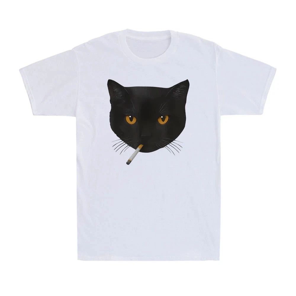 Funny Black Cat Meme Cat Smoking Cigarette Cat Lovers Gift Novelty Men's T-Shirt Unisex T-shirt, Sweatshirt, Hoodie, Long Sleeve Tee - T-Shirt, Sweatshirt, Hoodie
