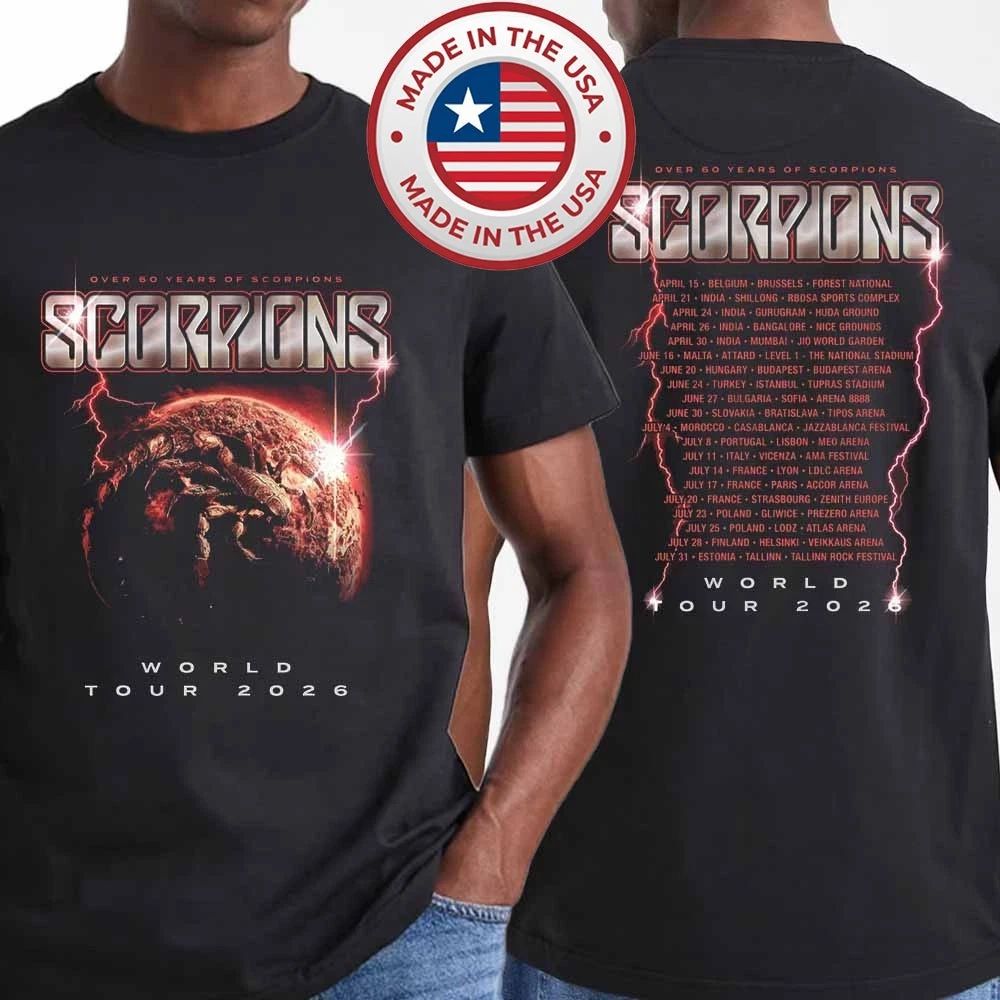 Scorpions Band Coming Home World Tour 2026 T-Shirt Unisex T-shirt, Sweatshirt, Hoodie, Long Sleeve Tee - T-Shirt, Sweatshirt, Hoodie