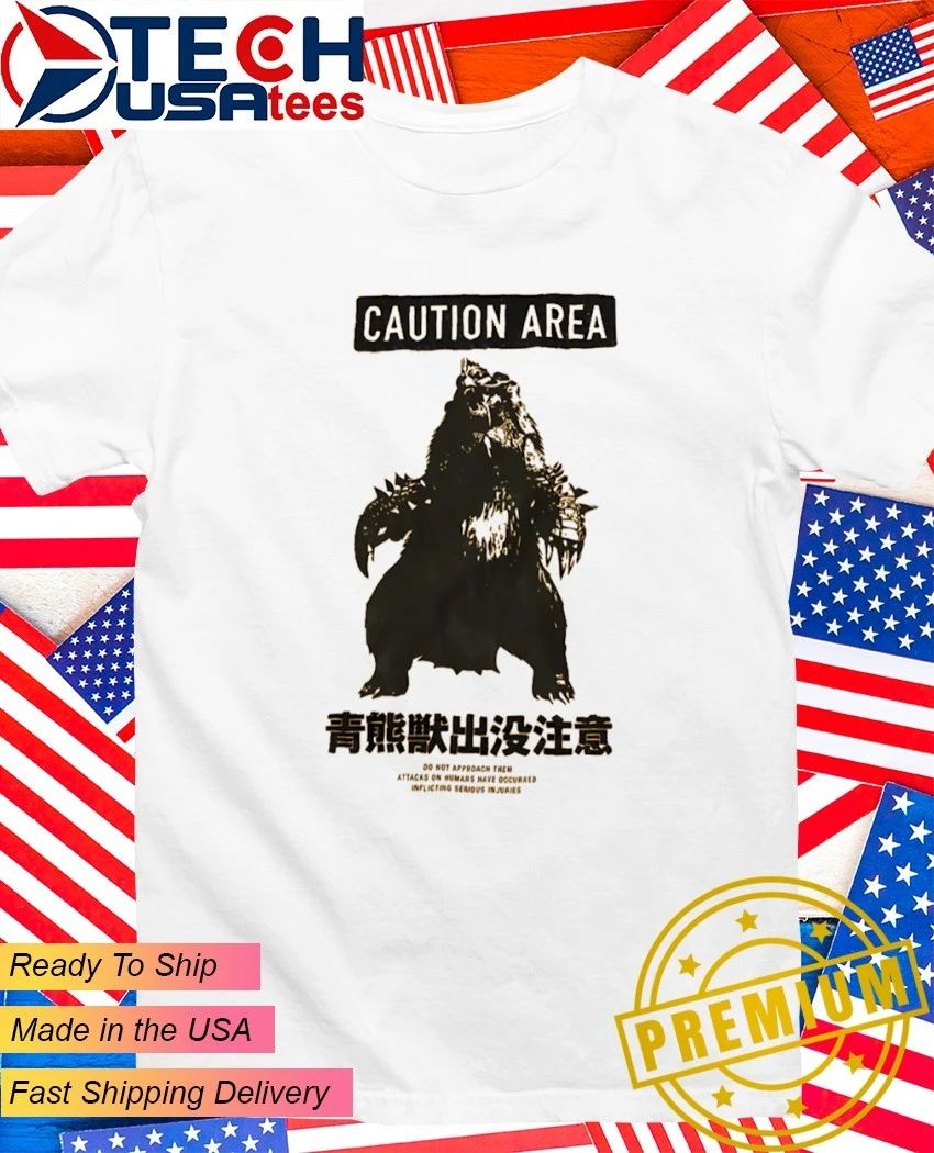 Caution Area Monster Hunter Japanese shirt Unisex T-shirt, Sweatshirt, Hoodie, Long Sleeve Tee - T-Shirt, Sweatshirt, Hoodie