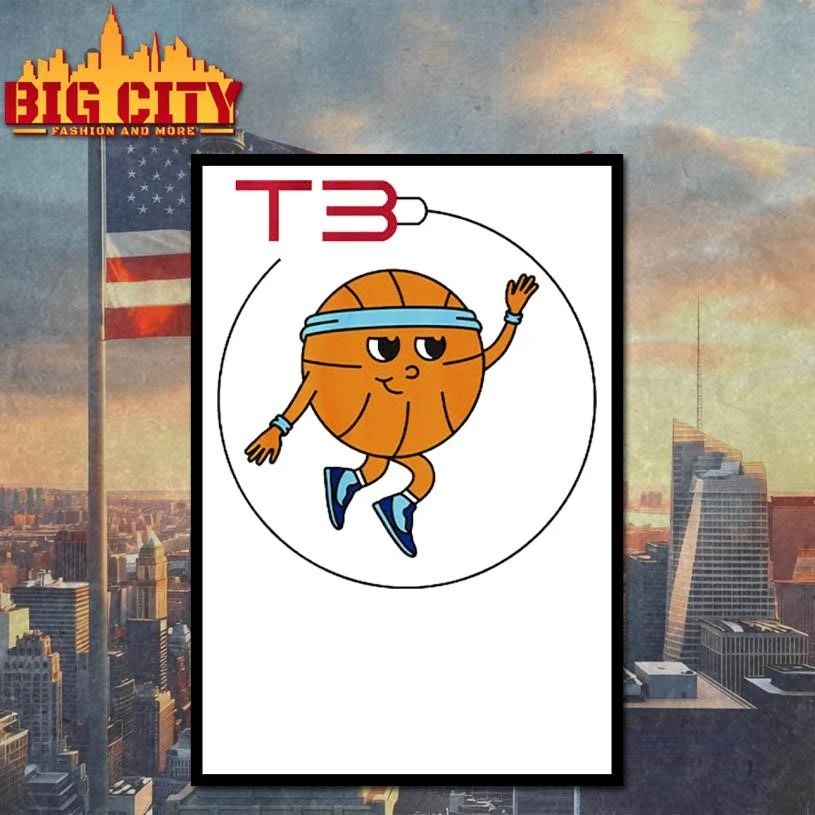 T3 Basketball Logo - Adult & Kids T-Shirts, Sweatshirts & Hoodies apparel design preview 4