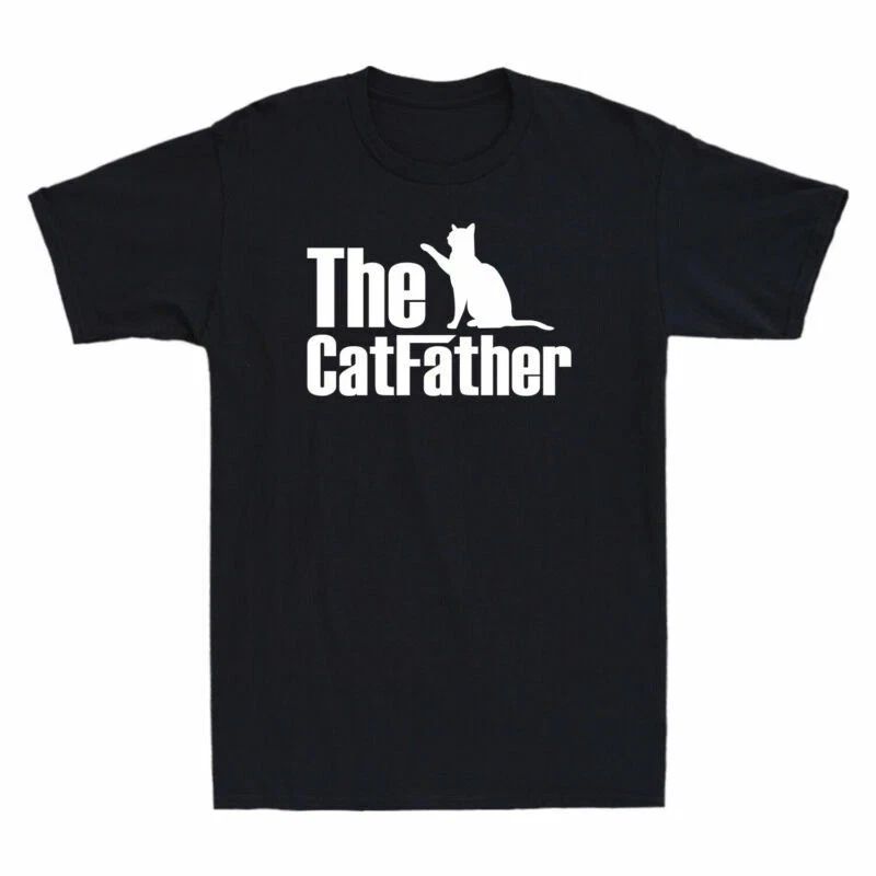 Cat Short Funny T-Shirt Shirt Men's Lover Gift Pet The Catfather Dad Sleeve Unisex T-shirt, Sweatshirt, Hoodie, Long Sleeve Tee - T-Shirt, Sweatshirt, Hoodie
