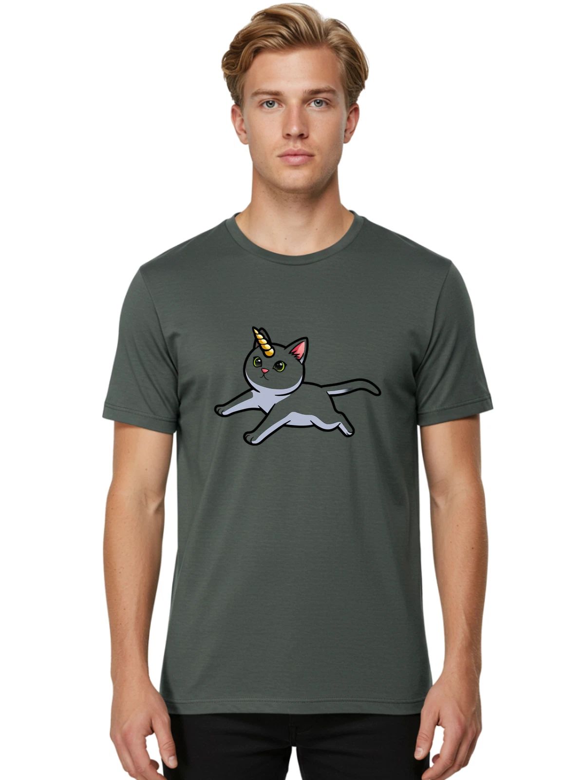 Caticorn-3 Mens Graphic Tee, 100% Cotton, Casual Summer Wear Unisex T-shirt, Sweatshirt, Hoodie, Long Sleeve Tee - T-Shirt, Sweatshirt, Hoodie