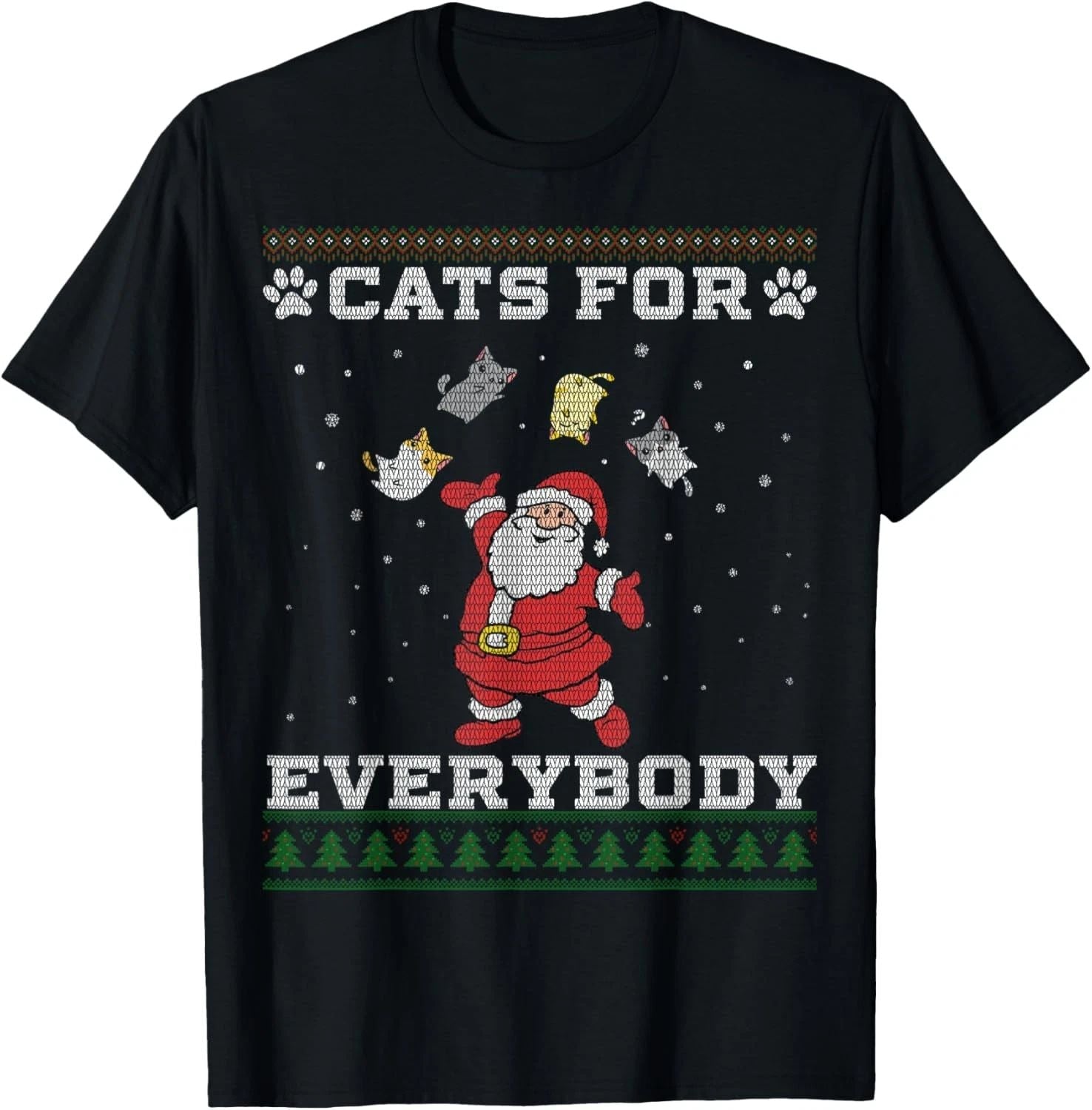 Cats For Everybody Ugly Christmas Funny Xmas Cute Cat Lover T-Shirt Unisex T-shirt, Sweatshirt, Hoodie, Long Sleeve Tee - T-Shirt, Sweatshirt, Hoodie