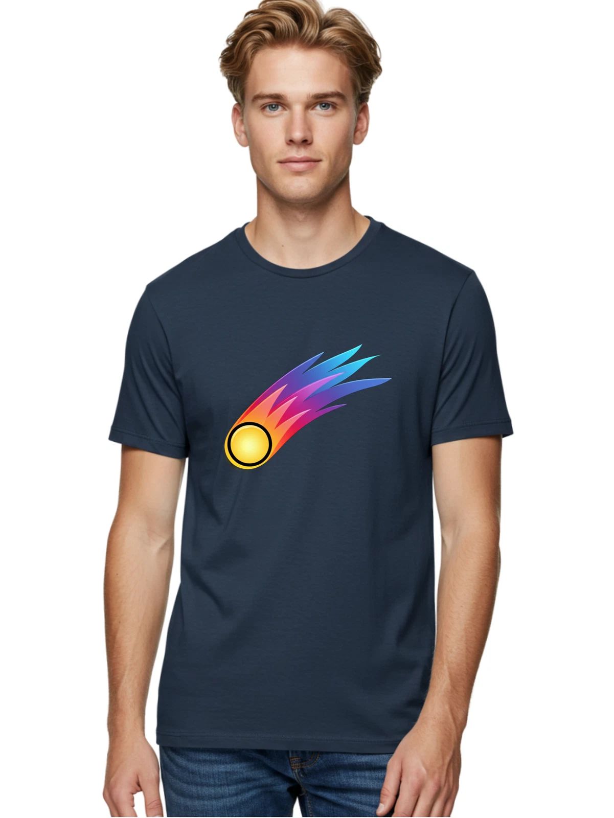 Comet-5 Mens Graphic Tee, 100% Cotton, Casual Summer Wear Unisex T-shirt, Sweatshirt, Hoodie, Long Sleeve Tee - T-Shirt, Sweatshirt, Hoodie