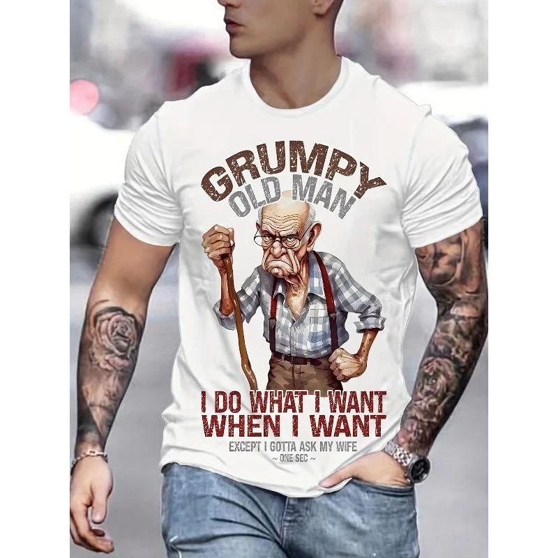 Grumpy Old Man Funny Graphic T-Shirt, Men's Humor Dad Gift Tee Unisex T-shirt, Sweatshirt, Hoodie, Long Sleeve Tee - T-Shirt, Sweatshirt, Hoodie