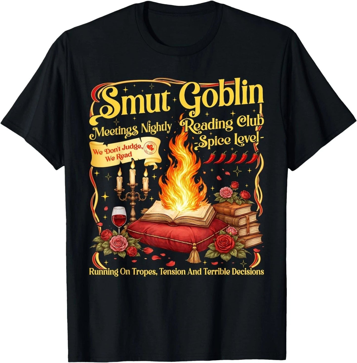 Vintage Smut Goblin Dark Romance Bookish Book Lover Men Women TShirt,Gildan 5000 Unisex T-shirt, Sweatshirt, Hoodie, Long Sleeve Tee - T-Shirt, Sweatshirt, Hoodie