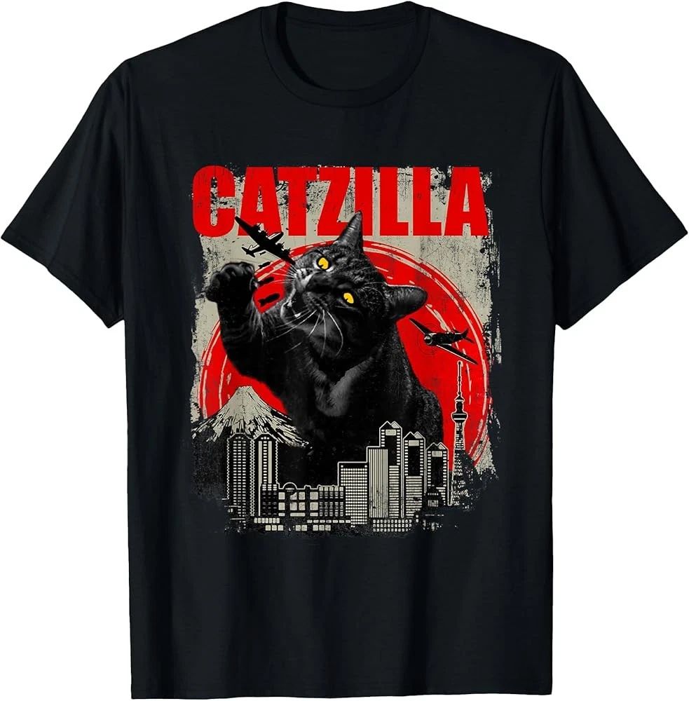 Catzilla - Funny Cat Lover Kitten Kitty Short Sleeve T-Shirt Small Unisex T-shirt, Sweatshirt, Hoodie, Long Sleeve Tee - T-Shirt, Sweatshirt, Hoodie