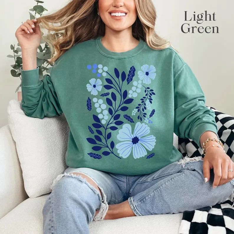 Retro Checkered Floral Shirt Comfort Colors Aesthetic Flower Graphic Shirt Unisex T-shirt, Sweatshirt, Hoodie, Long Sleeve Tee - T-Shirt, Sweatshirt, Hoodie