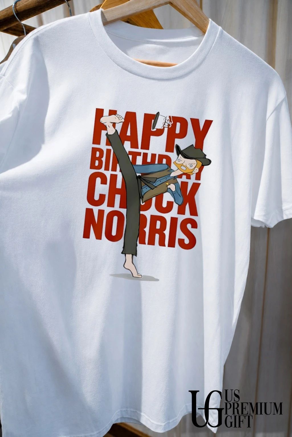 Happy Birthday Chuck Norris - Adult & Kids T-Shirts, Sweatshirts & Hoodies apparel design preview 4