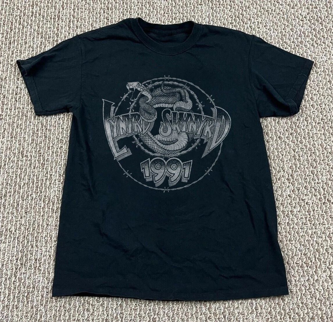 Vintage Lynyrd Skynyrd 1991 T-shirt, Black Unisex Cotton T-shirt, Size S-5XL Unisex T-shirt, Sweatshirt, Hoodie, Long Sleeve Tee - T-Shirt, Sweatshirt, Hoodie