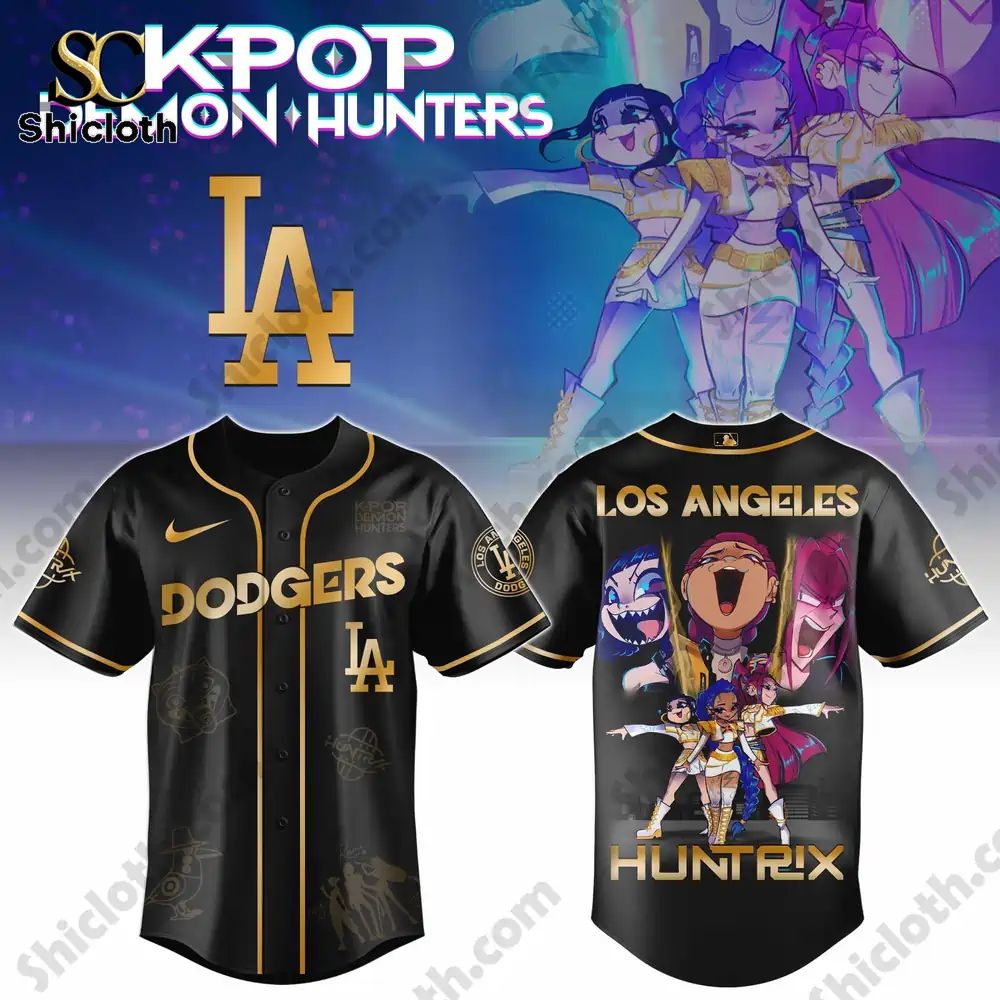 ALL TEAM MLB x “Golden” Kpop Hunter Demon Jersey baseball jersey product view 5