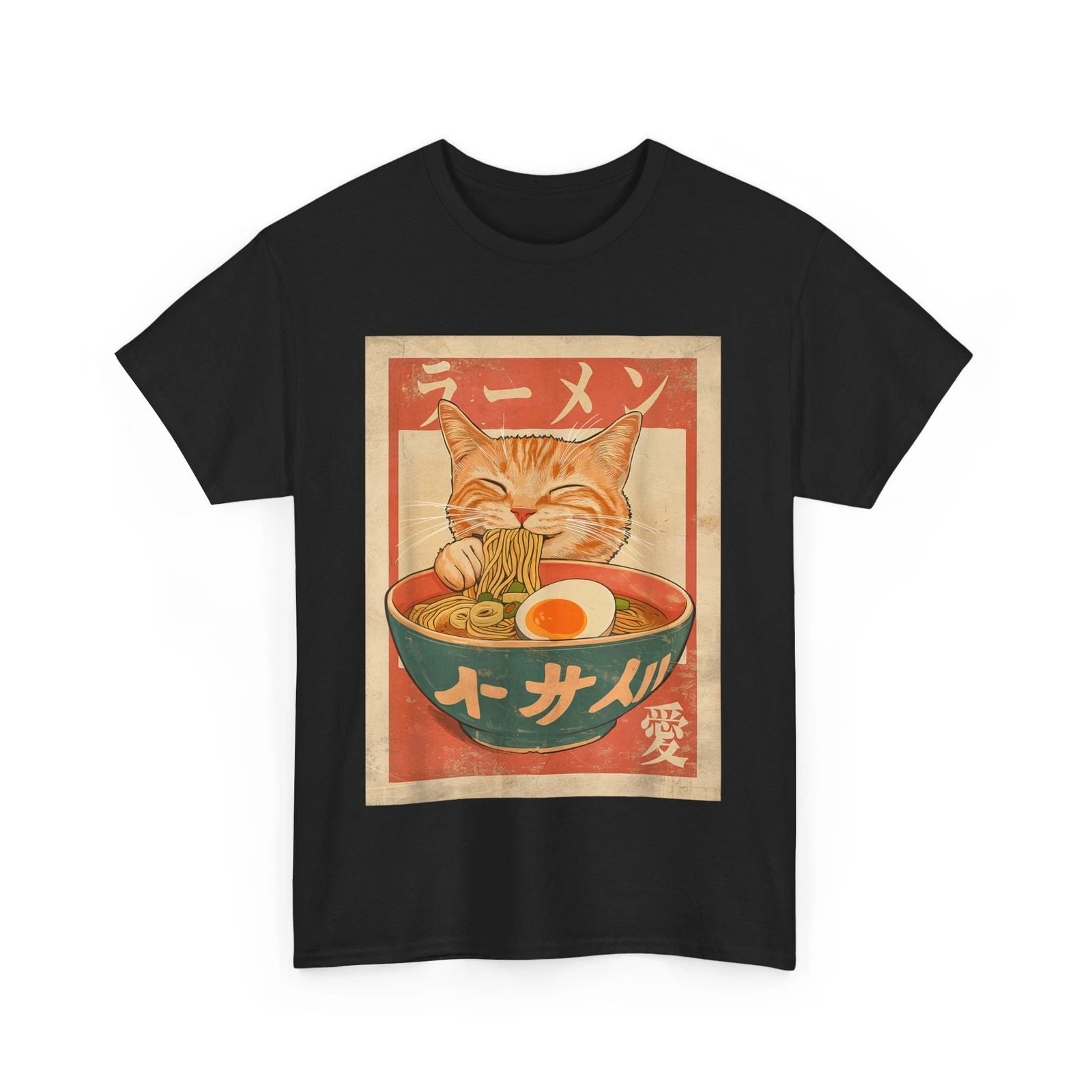 HOT Cat Ramen Funny Japanese Vintage Graphic Tee Kawaii Anime T-Shirt Unisex T-shirt, Sweatshirt, Hoodie, Long Sleeve Tee - T-Shirt, Sweatshirt, Hoodie
