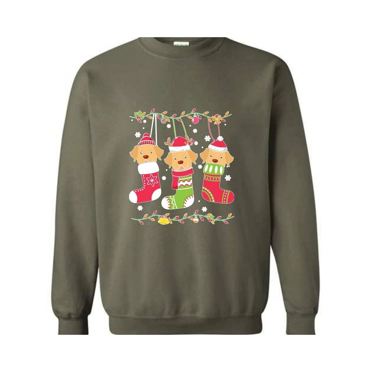 Christmas Golden Retriever Sweatshirt, Christmas Pajama, Dog Sweatshirt, Happy C Unisex T-shirt, Sweatshirt, Hoodie, Long Sleeve Tee - T-Shirt, Sweatshirt, Hoodie