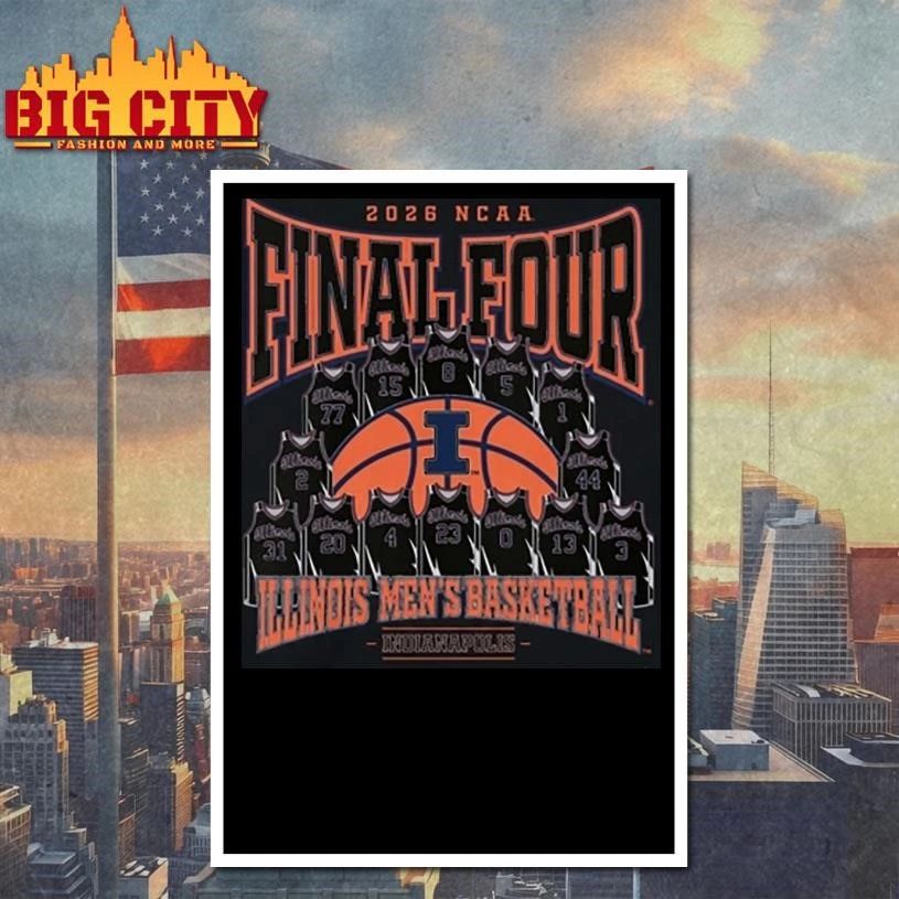 Illinois Basketball 2026 Final Four Graphic - Adult & Kids T-Shirts, Sweatshirts & Hoodies apparel design preview 4