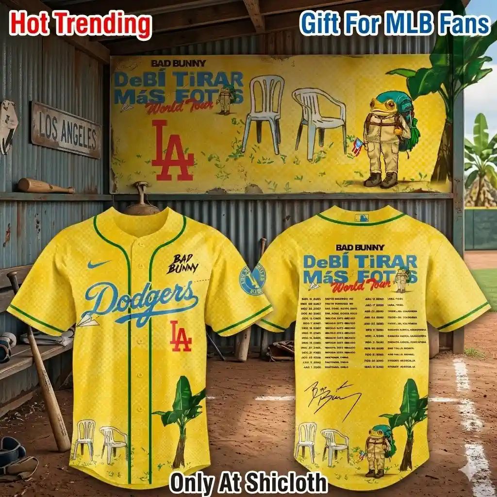 Bad Bunny DeBí Tirar Más Fotos World Tour x MLB Teams 2026 Baseball Jersey baseball jersey product view 3