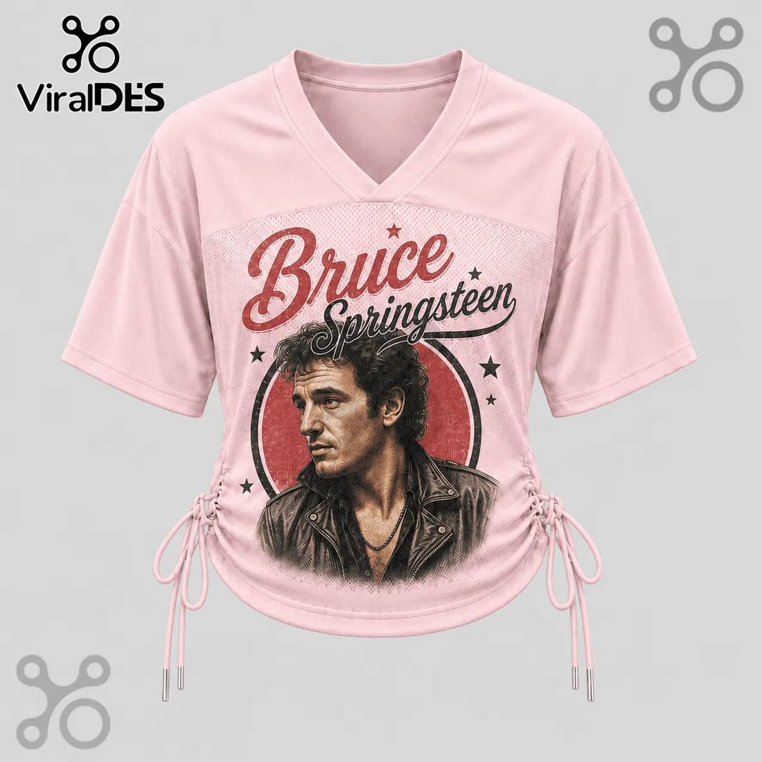 Bruce Springsteen Born to Run Pink Lace-Up Jersey sports jersey product view 5