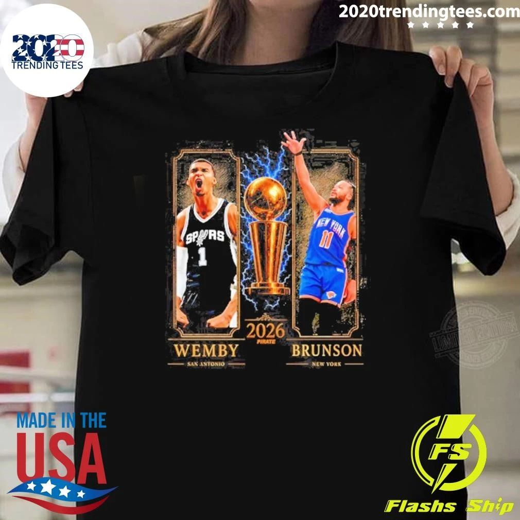 Wemby San Antonio Vs Brunson New York 2026 Finals Trophy Shirt Unisex T-shirt, Sweatshirt, Hoodie, Long Sleeve Tee - T-Shirt, Sweatshirt, Hoodie