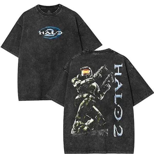 HALO 2 Vintage Heavyweight Graphic Tee Dark Anime Streetwear T-Shirt Unisex T-shirt, Sweatshirt, Hoodie, Long Sleeve Tee - T-Shirt, Sweatshirt, Hoodie