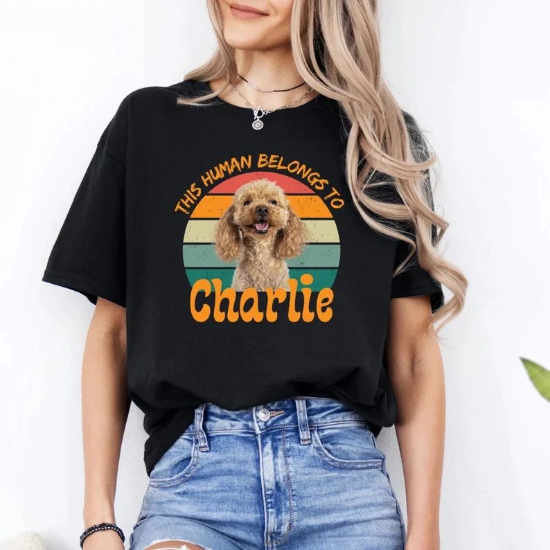 Custom Pet Photo Retro Dog Comfort Tee Personalized Dog Lover Unisex T-shirt, Sweatshirt, Hoodie, Long Sleeve Tee - T-Shirt, Sweatshirt, Hoodie