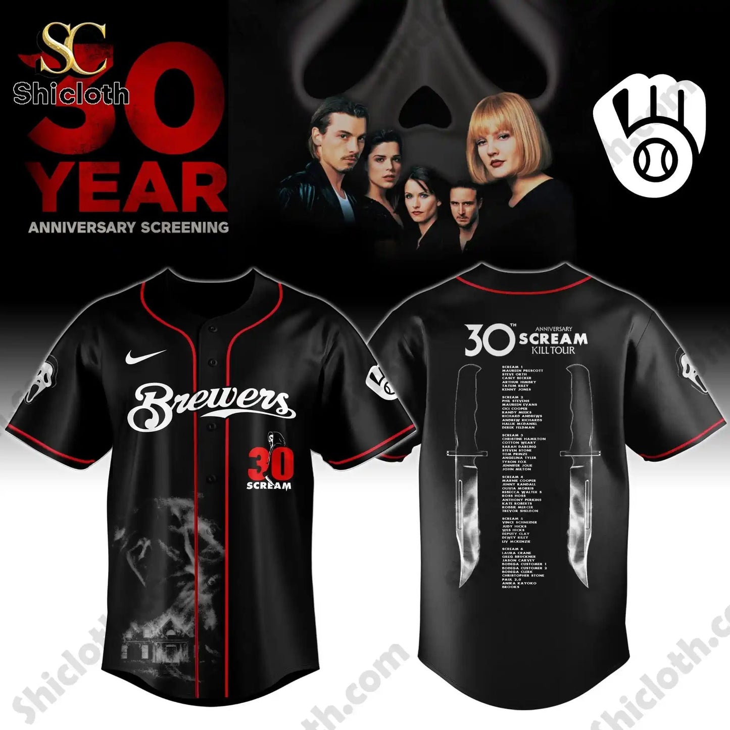 ALL TEAM MLB x Scream Kill Tour 30 Year Memory Jersey baseball jersey product view 5