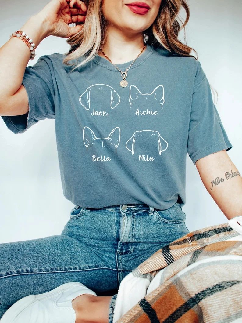 Custom Dog Ears Comfort Tee Personalized Pet Lover Gift Unisex T-shirt, Sweatshirt, Hoodie, Long Sleeve Tee - T-Shirt, Sweatshirt, Hoodie