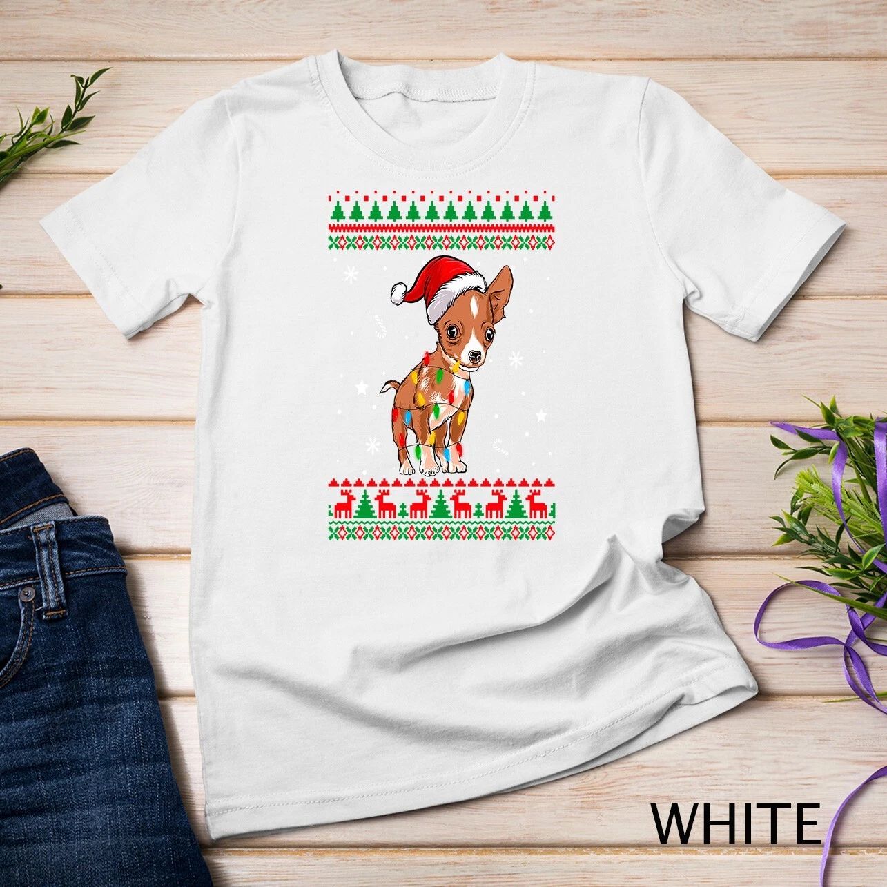Xmas Ugly Christmas Lights Chihuahua Dog Lover Unisex T-shirt Unisex T-shirt, Sweatshirt, Hoodie, Long Sleeve Tee - T-Shirt, Sweatshirt, Hoodie
