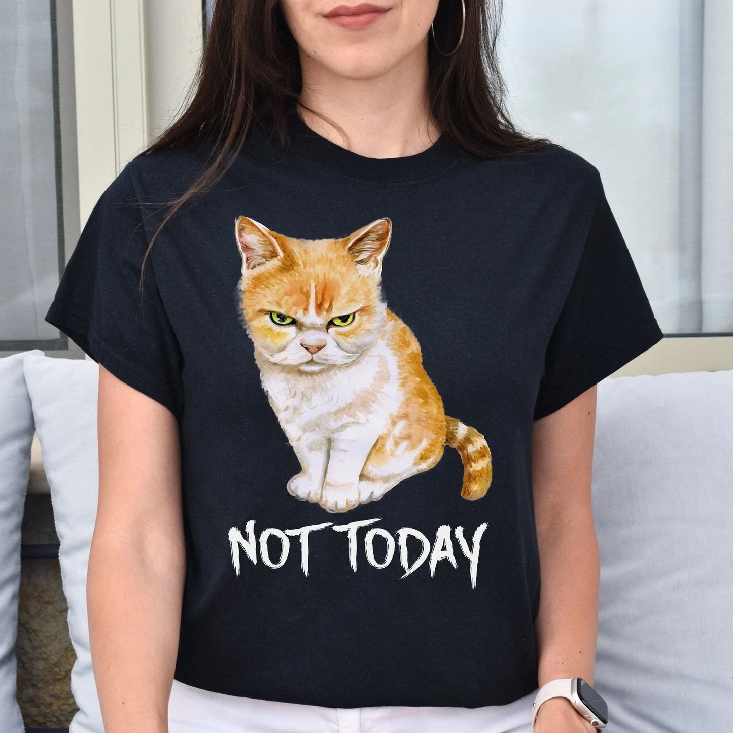 Cat Not Today Unisex shirt grumpy cat tee Black Dark Heather Unisex T-shirt, Sweatshirt, Hoodie, Long Sleeve Tee - T-Shirt, Sweatshirt, Hoodie