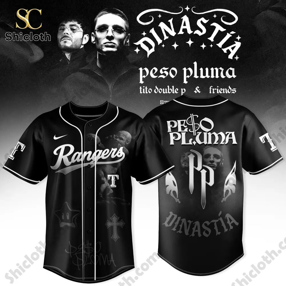 Texas Rangers x Peso Pluma Dinast’a Tour 2026 Jersey baseball jersey product view 2