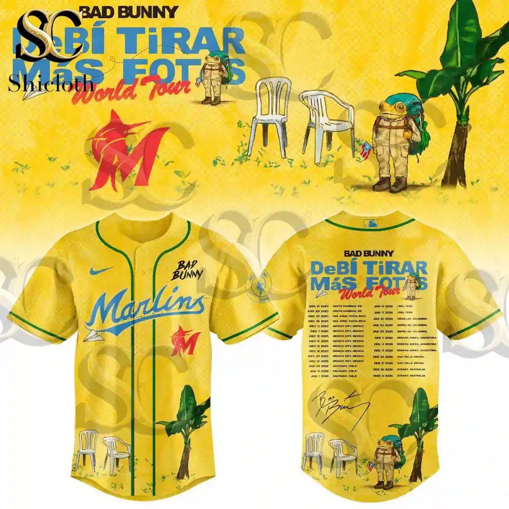 Bad Bunny DeBí Tirar Más Fotos World Tour x MLB Teams 2026 Baseball Jersey baseball jersey product view 5