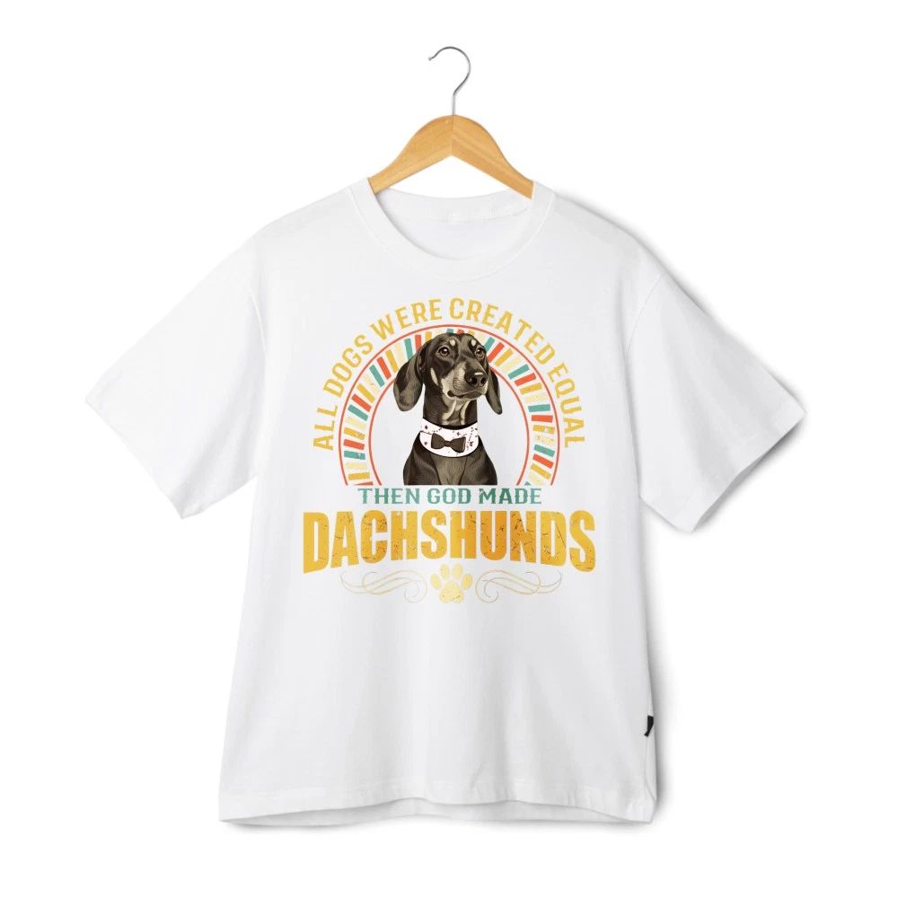 Unisex Retro Dachshund Graphic T-Shirt Soft Cotton Vintage Dog Lover Casual Wear Unisex T-shirt, Sweatshirt, Hoodie, Long Sleeve Tee - T-Shirt, Sweatshirt, Hoodie