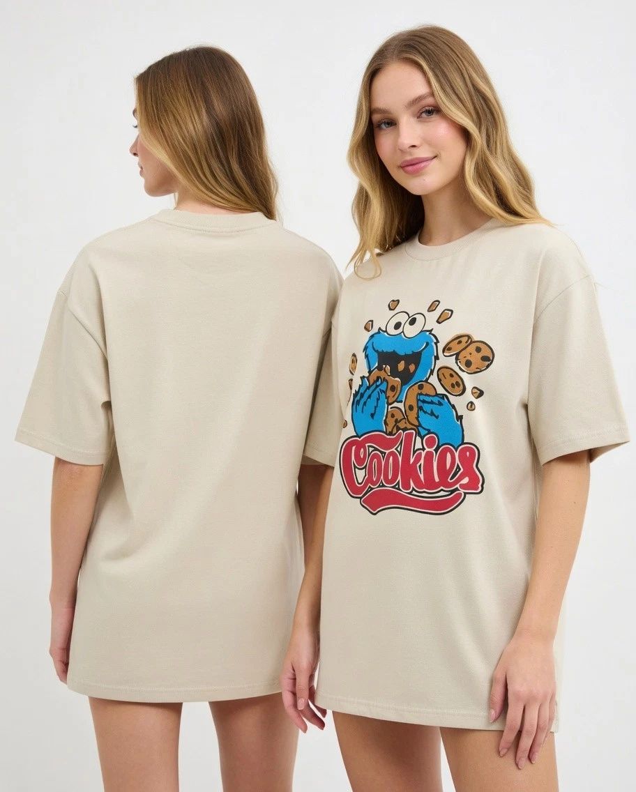 Retro Blue Furry Monster T-Shirt Cute Cookie Lover Graphic Tee Cotton S-5XL Unisex T-shirt, Sweatshirt, Hoodie, Long Sleeve Tee - T-Shirt, Sweatshirt, Hoodie