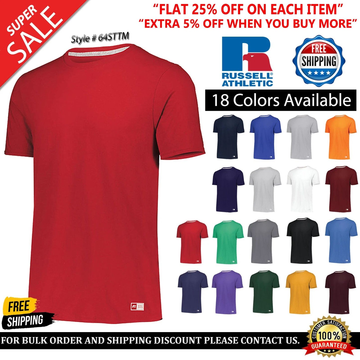 Russell Athletic Men's Dri-Power Essential Blend Tee Sports T-Shirt S-4XL 64STTM Unisex T-shirt, Sweatshirt, Hoodie, Long Sleeve Tee - T-Shirt, Sweatshirt, Hoodie