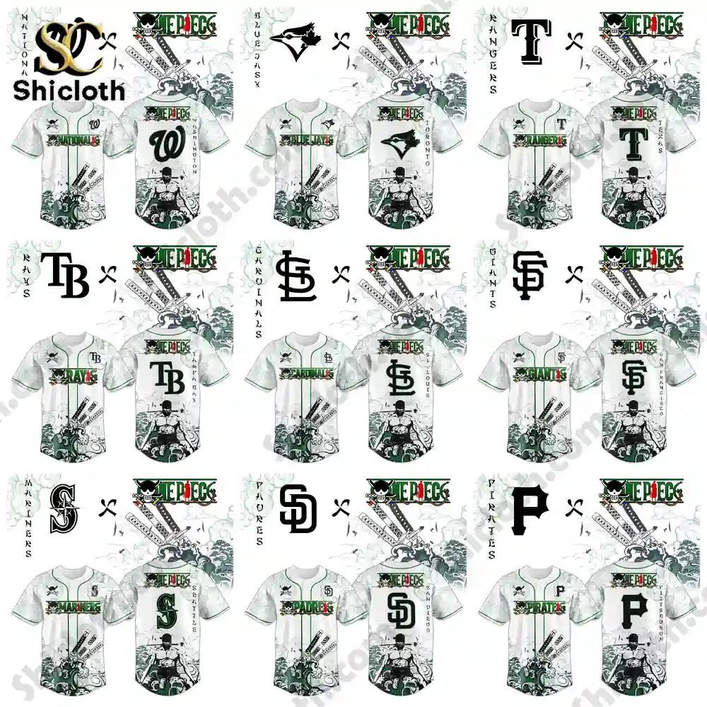 All Team MLB x Zoro Ronin Emerald Wave Jersey baseball jersey product view 1