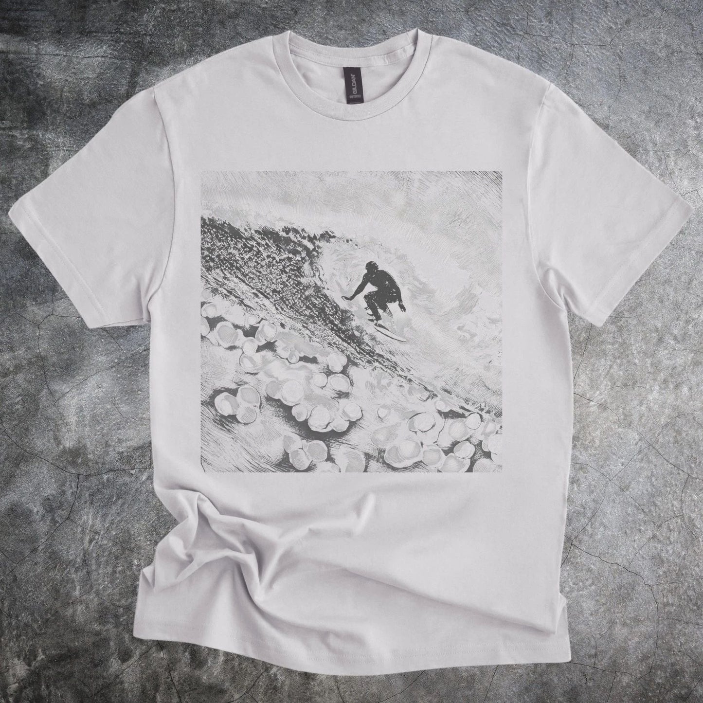 Aerial Landscape Black and White Graphic Tee Modern Abstract Art Unisex T-shirt, Sweatshirt, Hoodie, Long Sleeve Tee - T-Shirt, Sweatshirt, Hoodie