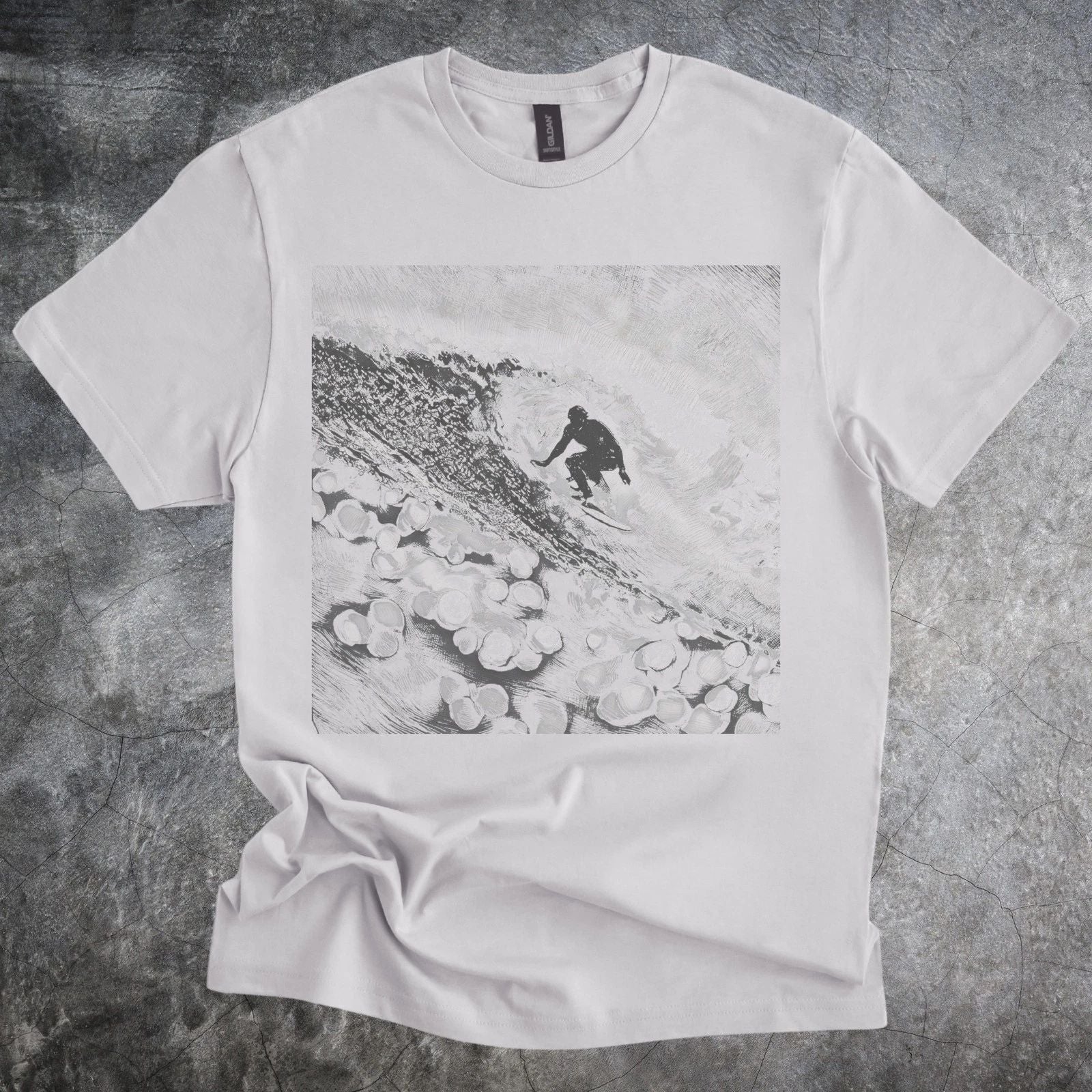 Aerial Landscape Black and White Graphic Tee Modern Abstract Art Unisex T-shirt, Sweatshirt, Hoodie, Long Sleeve Tee - T-Shirt, Sweatshirt, Hoodie