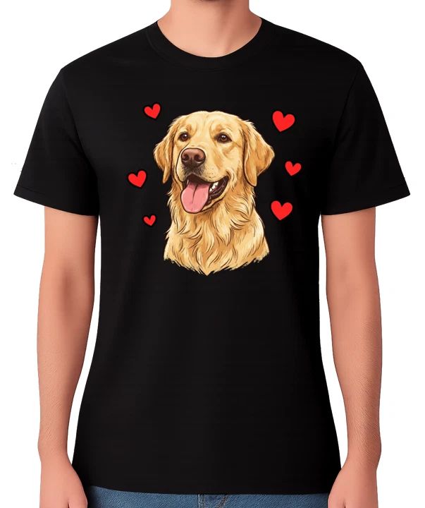 Golden Retriever Love Hearts Graphic Unisex T-Shirt Cute Dog Lover Tee Unisex T-shirt, Sweatshirt, Hoodie, Long Sleeve Tee - T-Shirt, Sweatshirt, Hoodie