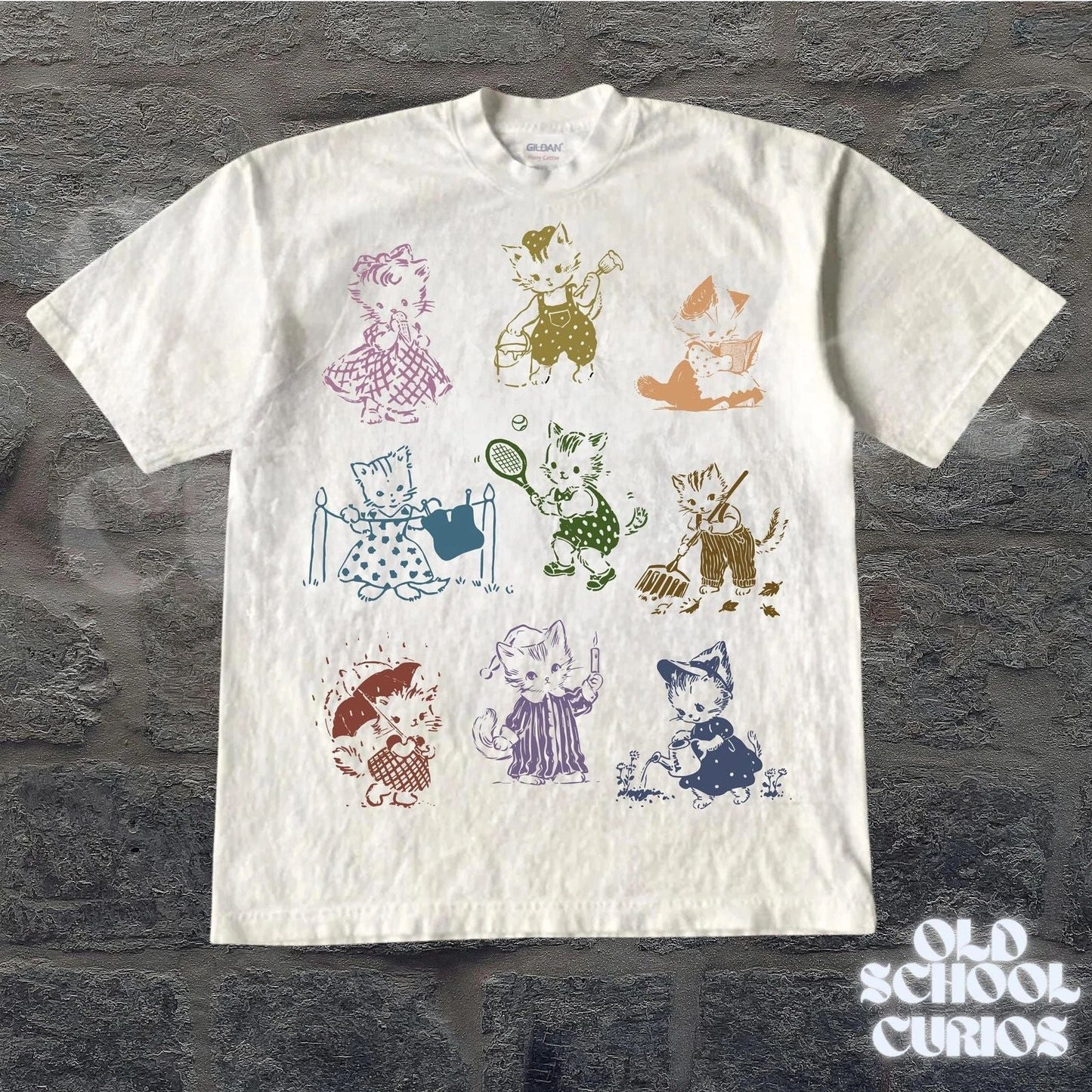 Cat 90s Tattoo Vintage T-shirt  Retro Kitten Cute Shirt  Cat Lovers Gift  Cats Unisex T-shirt, Sweatshirt, Hoodie, Long Sleeve Tee - T-Shirt, Sweatshirt, Hoodie