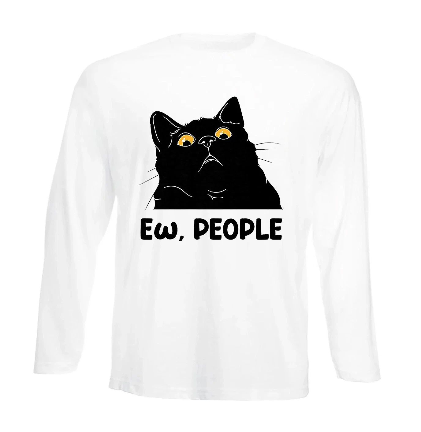 Ew People Black Cat Lover Long Sleeve Mens T-Shirt Novelty Cat Lover Top Unisex T-shirt, Sweatshirt, Hoodie, Long Sleeve Tee - T-Shirt, Sweatshirt, Hoodie