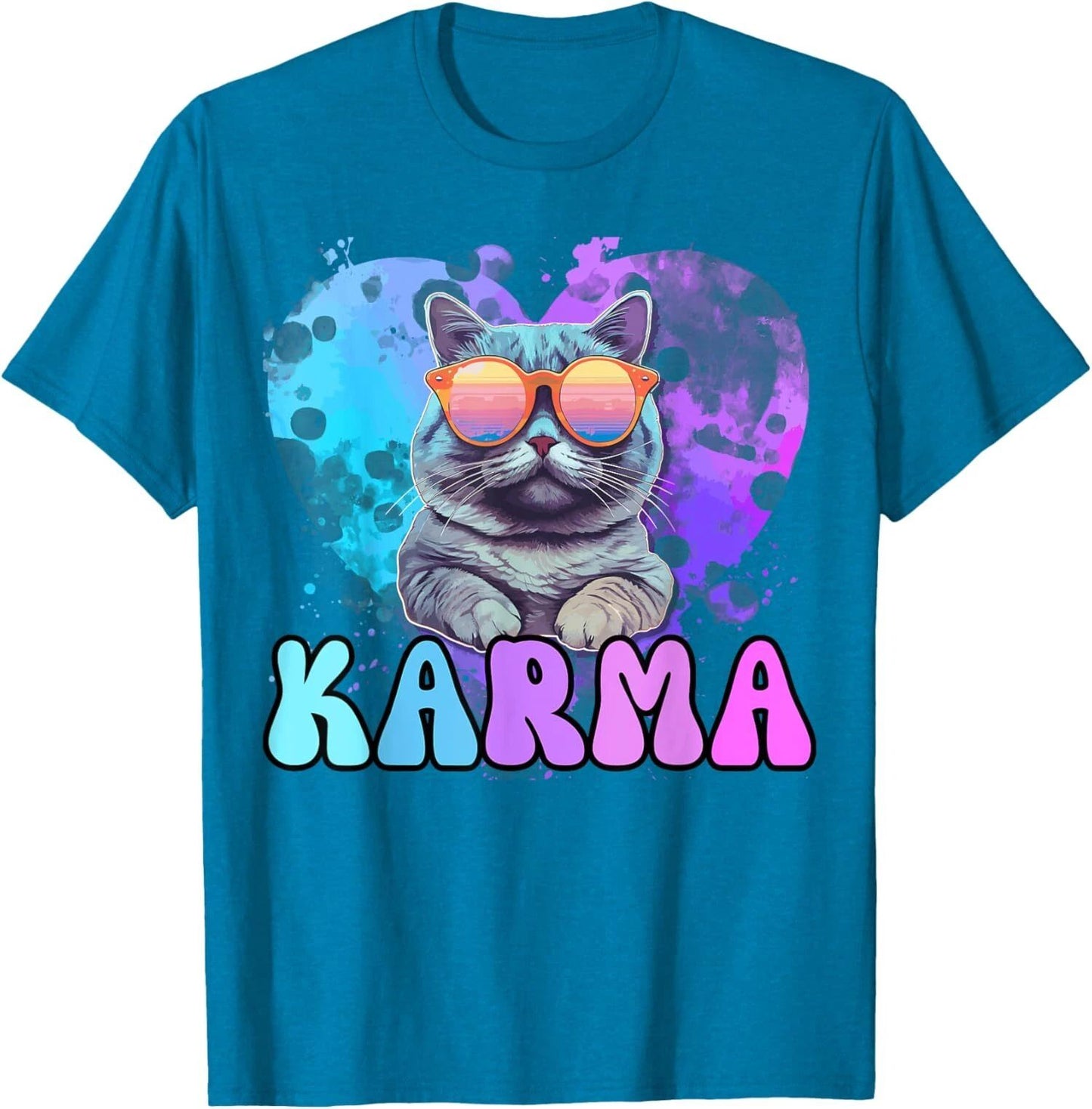 Cute Funny Cat Lover Heart Shape Karma Design Unisex T-Shirt Unisex T-shirt, Sweatshirt, Hoodie, Long Sleeve Tee - T-Shirt, Sweatshirt, Hoodie