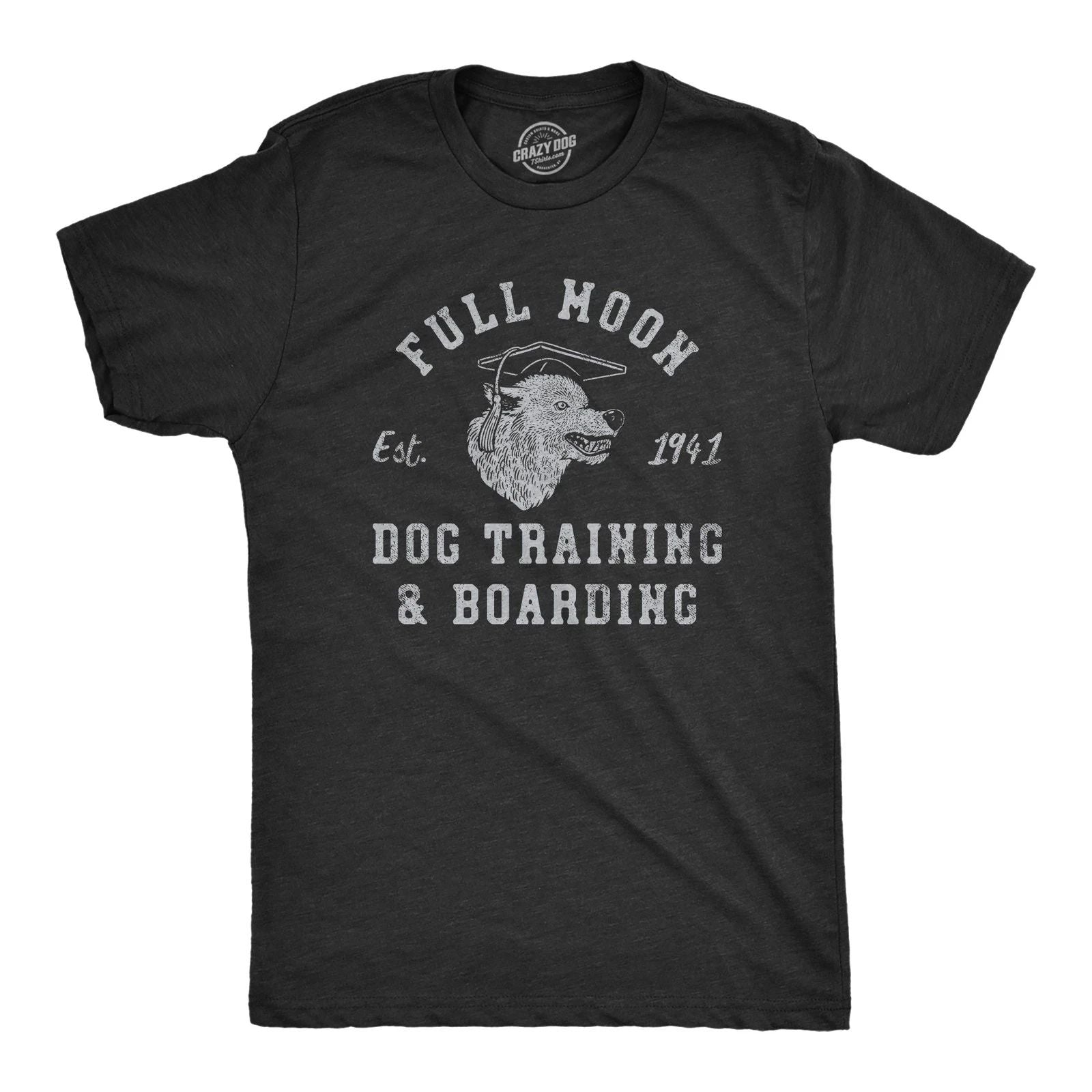 Mens Full Moon Dog Training and Boarding T Shirt Funny Halloween Werewolf Tee Unisex T-shirt, Sweatshirt, Hoodie, Long Sleeve Tee - T-Shirt, Sweatshirt, Hoodie