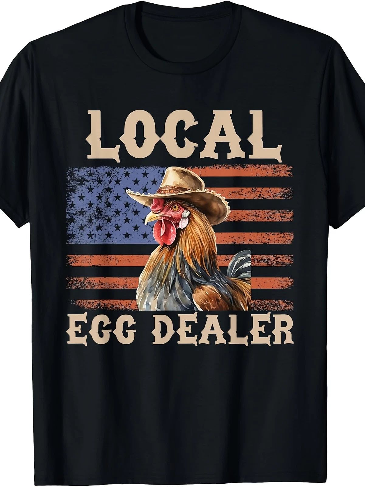 Local Egg Dealer Rooster Farmer Chicken T-Shirt | Vintage Style, Crew Neck Unisex T-shirt, Sweatshirt, Hoodie, Long Sleeve Tee - T-Shirt, Sweatshirt, Hoodie