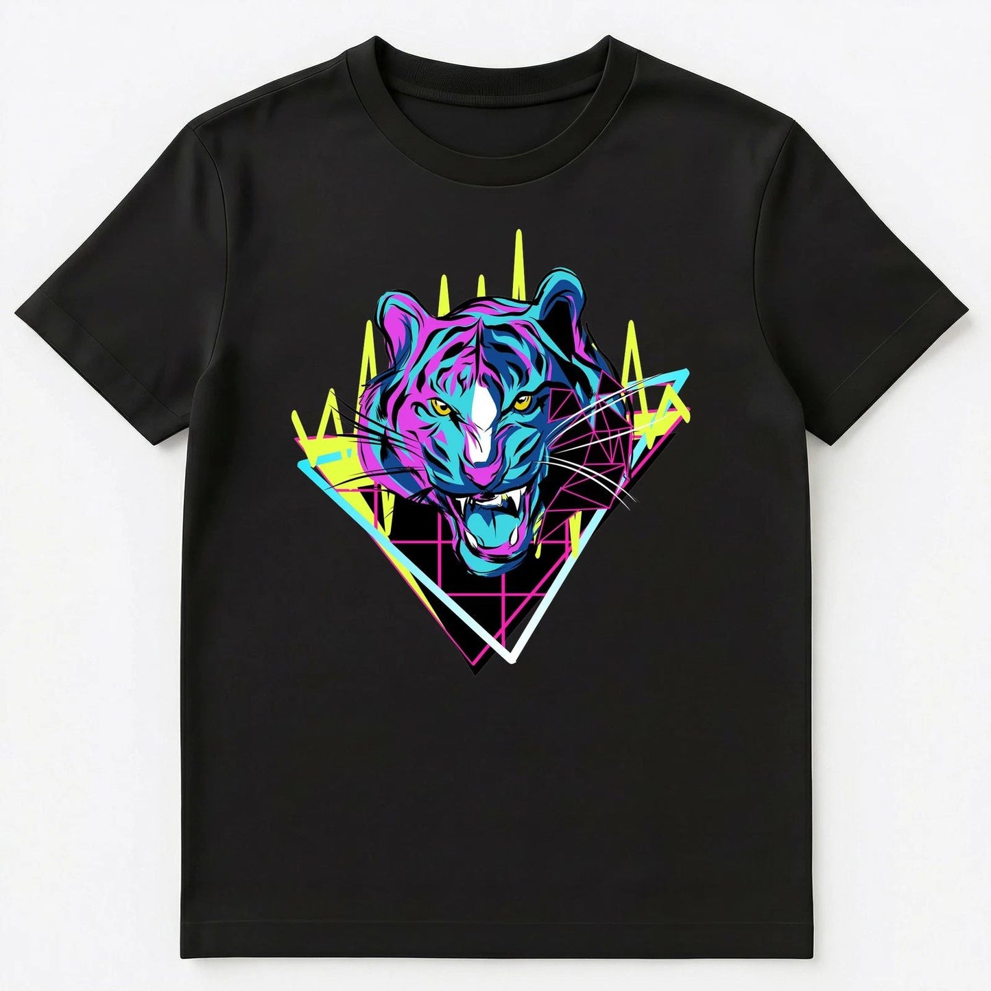 Vaporwave Aesthetic Art Style Tiger Graphic Unisex T-Shirt Unisex T-shirt, Sweatshirt, Hoodie, Long Sleeve Tee - T-Shirt, Sweatshirt, Hoodie