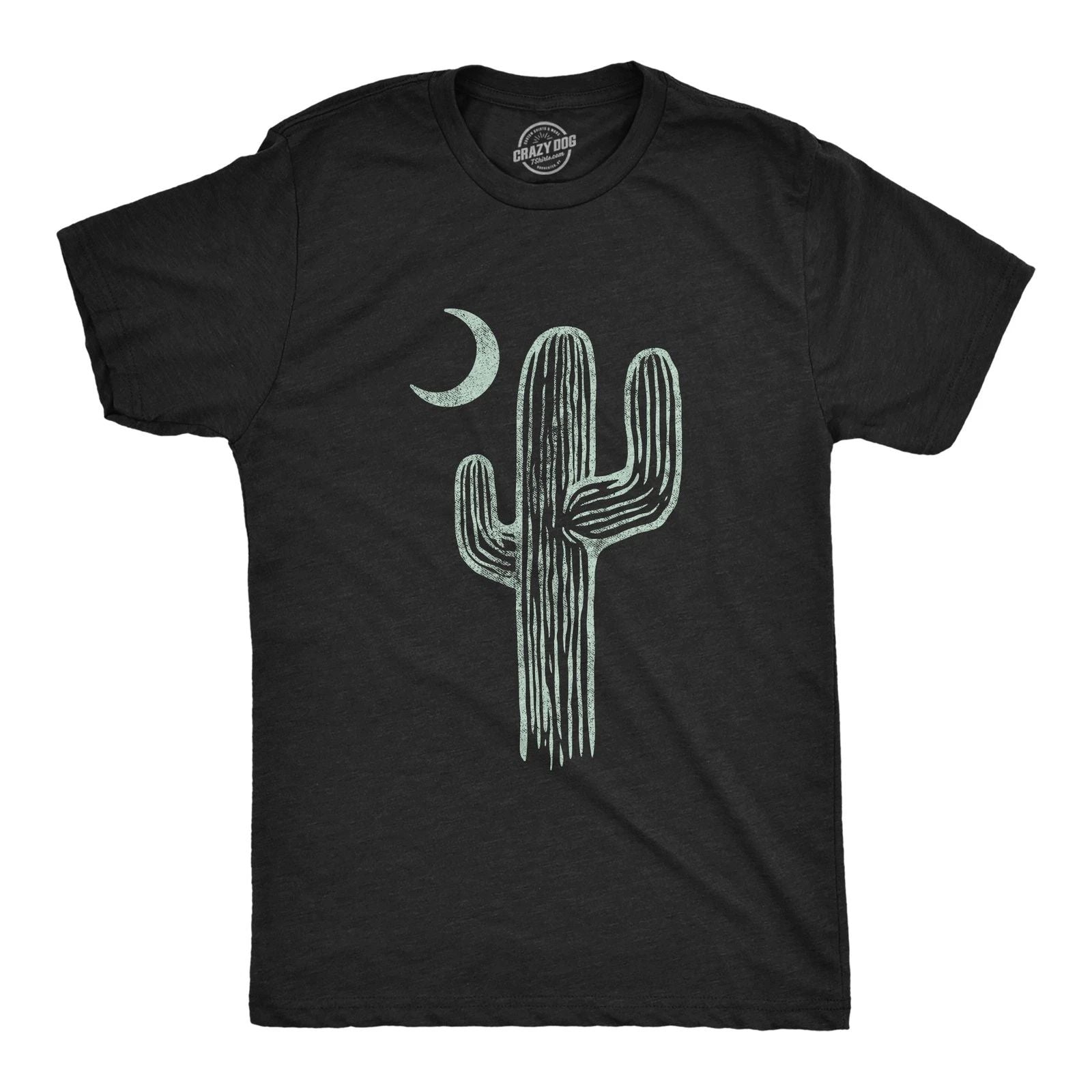 Mens Cactus Moon T Shirt Cute Desert Night Graphic Novelty Tee Unisex T-shirt, Sweatshirt, Hoodie, Long Sleeve Tee - T-Shirt, Sweatshirt, Hoodie