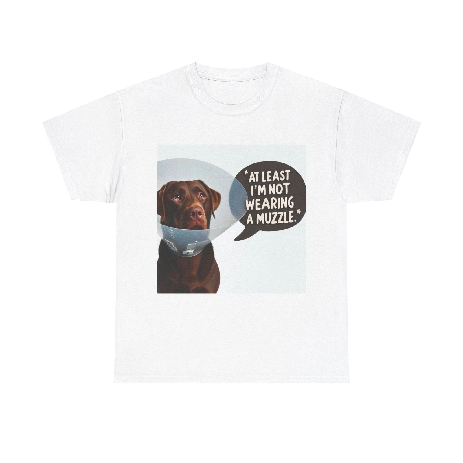 Unisex Adult T Shirt Humorous Labrador Protective Cone Lab Dog Pet Lover Humor Unisex T-shirt, Sweatshirt, Hoodie, Long Sleeve Tee - T-Shirt, Sweatshirt, Hoodie