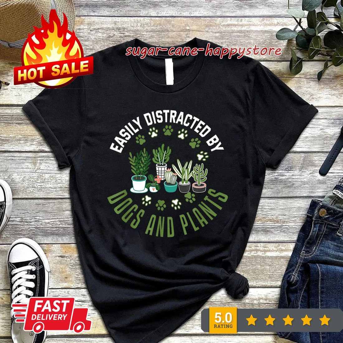 Plants and Dogs Shirt Funny Plant Lover Dog Lover Plant T-Shirt S-3XL Unisex T-shirt, Sweatshirt, Hoodie, Long Sleeve Tee - T-Shirt, Sweatshirt, Hoodie